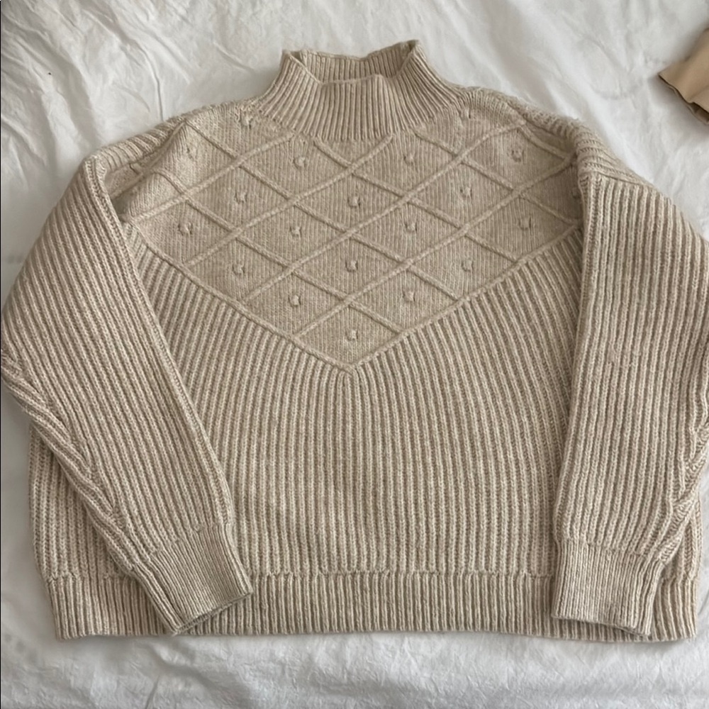 Calvin Klein High Neck Sweater with Cuffed Sleeves